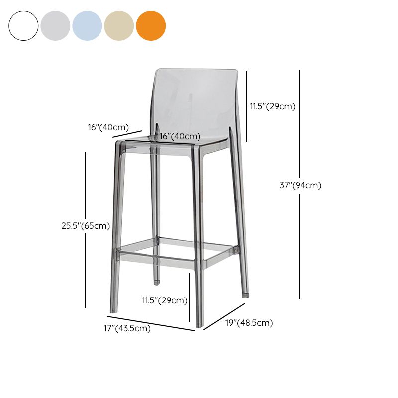 Taburete de respaldo de respaldo sin brazo moderno taburete de café acrílico con pedal