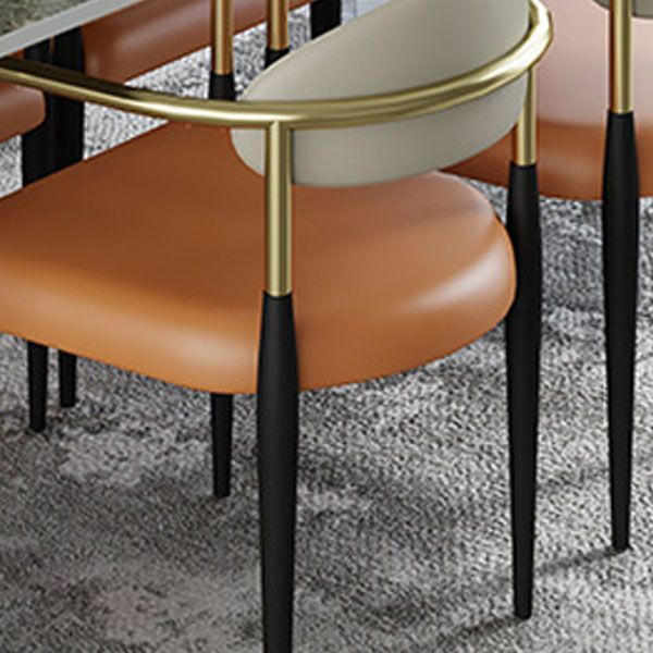 Designer Style 1/4/5/7 Pieces Dining Set Sintered Stone Top Dining Table with Chairs Clearhalo 'Dining Room Sets' 'Dining Tables & Seating' 'dining_room_set' 'furn' 'furn_dining_room_set' 'Furniture' 'furniture_dining_room_set' 'Kitchen & Dining Furniture' 1200x1200_e9fb4597-f192-4430-8115-42ca0e6f5980