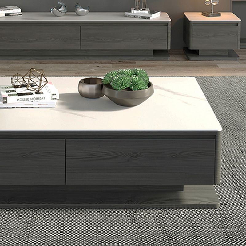 16"H Moderner Couchtisch aus Schiefer, rechteckiger Einzel-Cocktailtisch