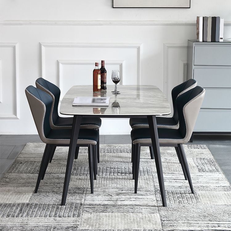 Modern Rectangle Dinette Set 1/2/5/7 Pieces Grey Sintered Stone Top Dining Table Set Clearhalo 'Dining Room Sets' 'Dining Tables & Seating' 'dining_room_set' 'furn' 'furn_dining_room_set' 'Furniture' 'furniture_dining_room_set' 'Kitchen & Dining Furniture' 1200x1200_e9ffc9b1-66f8-4cdb-aeb3-147542997b44
