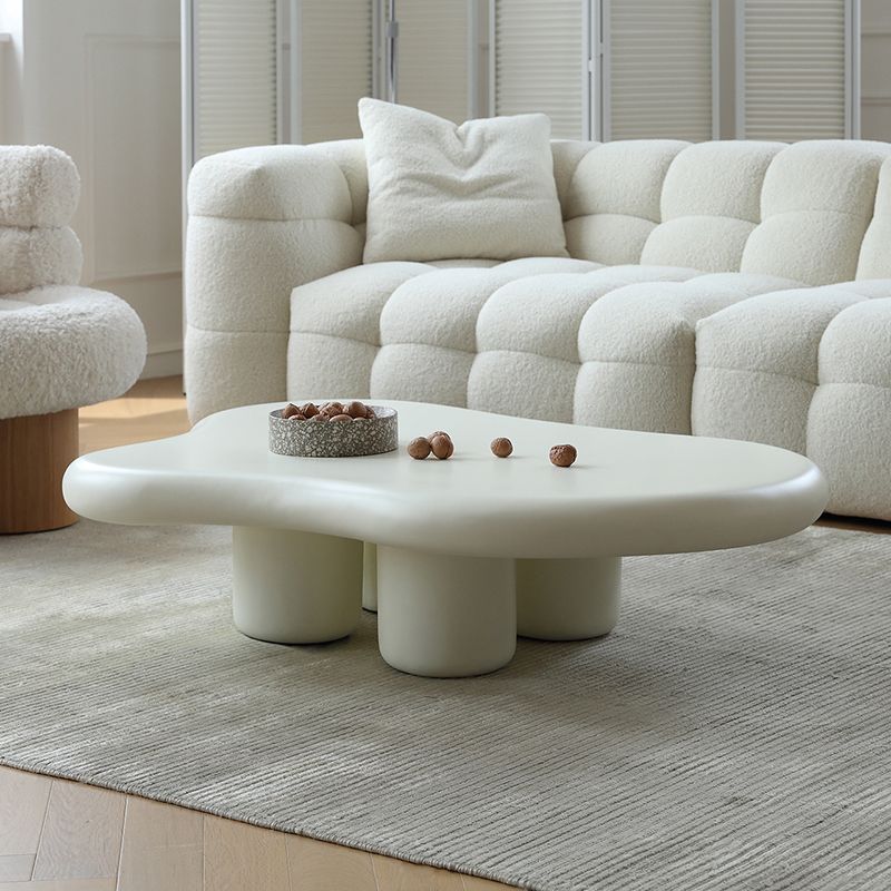 14"H Contemporary Coffee Table White Single Coffee Cocktail Table Clearhalo 'Coffee & Accent Tables' 'Coffee Tables' 'coffee_tables' 'furn' 'furn_coffee_tables' 'Furniture' 'Living Room Furniture' 1200x1200_e9ffe9fb-9897-4167-b8ed-a8a32b10e60d