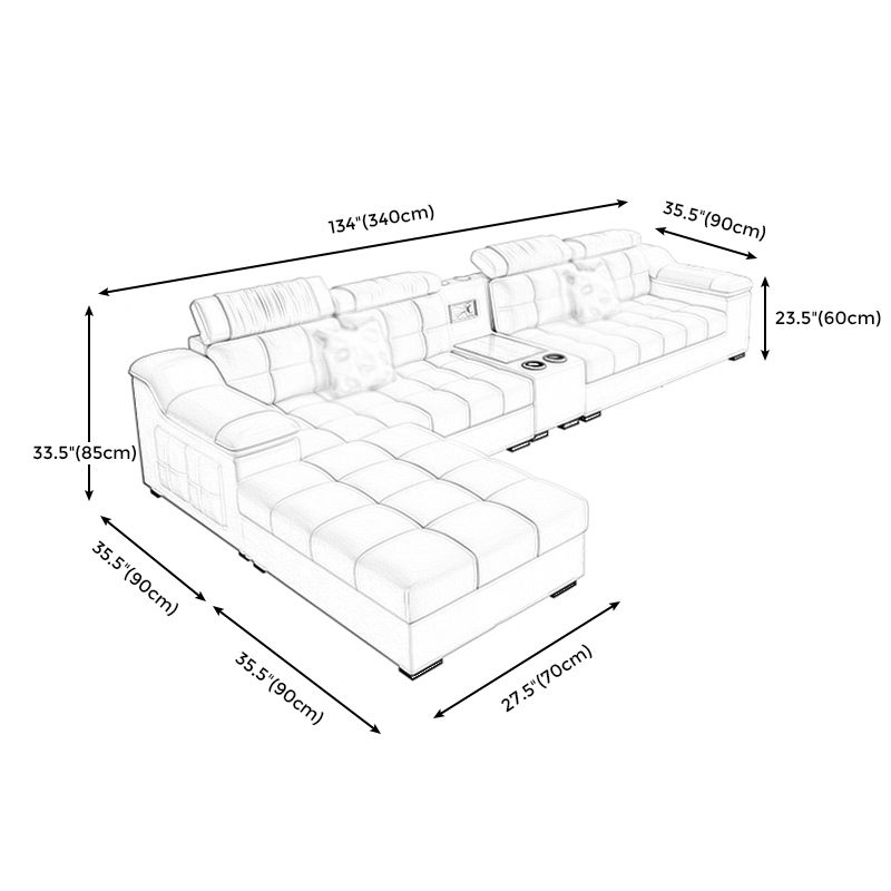 Contemporary Sofa Grey High Back Sloped Arms Sofa/Sectional for Living Room Clearhalo 'furn' 'furn_sectionals' 'Furniture' 'furniture_sectionals' 'Living Room Furniture' 'Sectionals' 1200x1200_ea00fd96-23a8-4c80-948b-fd4da87c25b7