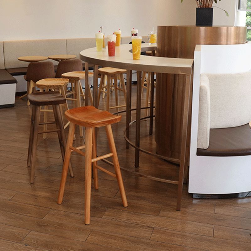 Indoor Pine Modern Bar Stool Contoured Seat Footrest Counter Stool with Wood Legs Clearhalo 'Bar Furniture' 'Bar Stools' 'bar_stools' 'furn' 'furn_bar_stools' 'furniture_bar_stools' 'Kitchen & Dining Furniture' 'kitchen&dining_furn' 'kitchen' 'kitchen_furn' Furniture' 1200x1200_ea01295b-a6f0-4e63-b7c2-2fb45be742fb