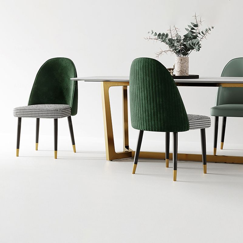 Glam Rectangle Table Sintered Stone Table with Metal Legs for Kitchen Clearhalo 'Dining Tables & Seating' 'Dining Tables' 'dining_table' 'furn' 'furn_dining_table' 'Furniture' 'Kitchen & Dining Furniture' 1200x1200_ea012e6f-6cd6-4473-a020-3ed4d9d7867a