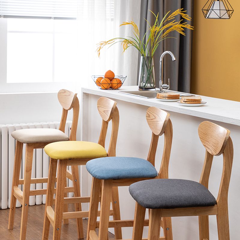 Nordic Wood Low Back Barstool Indoor Tall Stool with Square Upholstered Clearhalo 'Bar Furniture' 'Bar Stools' 'bar_stools' 'furn' 'furn_bar_stools' 'furniture_bar_stools' 'Kitchen & Dining Furniture' 'kitchen&dining_furn' 'kitchen' 'kitchen_furn' Furniture' 1200x1200_ea01801a-883a-4df2-92ad-6ecc65f4067b