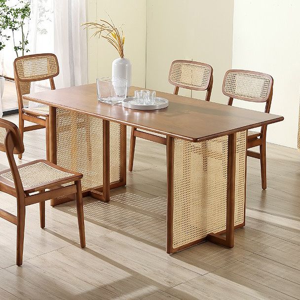 Industrial Solid Wood Brown Dining Table Rectangle Standard Dining Table for Kitchen Clearhalo ' dining_table' 'Dining Tables & Seating' 'Dining Tables' 'furn' 'furn_dining_table' 'Furniture' 'furniture_dining_table' 'Kitchen & Dining Furniture' 'kitchen&dining_furn' 'kitchen' 'kitchen_dining_table' 1200x1200_ea053b75-7141-41e4-9f76-bd764d2a79db