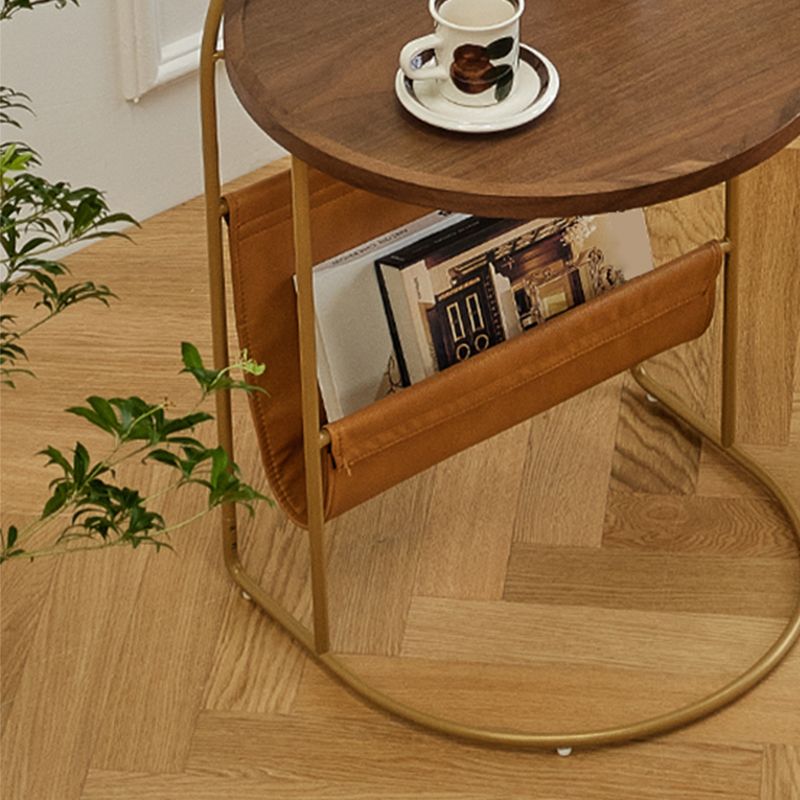 Contemporary Corner Table Round Wood Side Table with Storage Clearhalo 'Coffee & Accent Tables' 'End & Side Tables' 'end_side_tables' 'furn' 'furn_end_side_tables' 'Furniture' 'Living Room Furniture' 1200x1200_ea076801-984e-4fd5-9e4f-1772040d490d