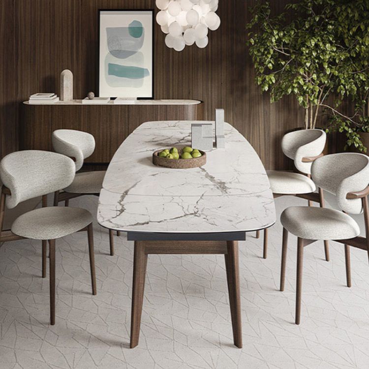 Modern Simple Side Chair Upholstered Dining Chairs with Wooden Base for Home Use