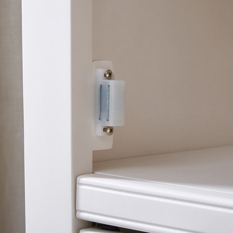 Witte verticale standaard boekenkast massief houten boekenplank met glazen deuren