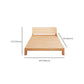 Natural Platform Bed Solid Wood Standard Bed with Rectangular Headboard