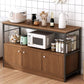 Modern Style Sideboard Metal Open Storage Sideboard for Kitchen Dining Room Clearhalo 'buffet_sideboard' 'Buffets & Sideboards' 'furn' 'furn_buffet_sideboard' 'Furniture' 'Kitchen & Dining Furniture' 1200x1200_ea096ddc-987e-4a76-aa9d-3ce0275f6cb8