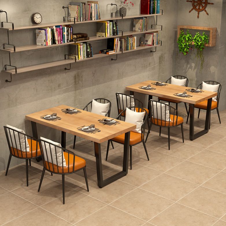 Industrial Dining Room Set with Rectangle Table and Metal Base Kitchen Table Set Clearhalo 'Dining Room Sets' 'Dining Tables & Seating' 'dining_room_set' 'furn' 'furn_dining_room_set' 'Furniture' 'furniture_dining_room_set' 'Kitchen & Dining Furniture' 'kitchen&dining_furn' 'kitchen' 1200x1200_ea098d5b-b189-4199-b014-744e85249c20