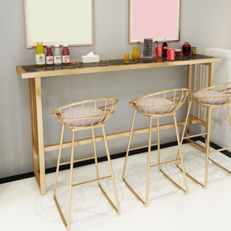 Stone Bar Dining Table Glam Rectangle Bar Table with Trestle Pedestal for Dining Room Cafe Clearhalo 'Bar Furniture' 'Bar Tables' 'bar_tables' 'furn' 'furn_bar_tables' 'Furniture' 'Kitchen & Dining Furniture' 1200x1200_ea0af83b-fc74-4e4d-ba8d-2d7e4881080a