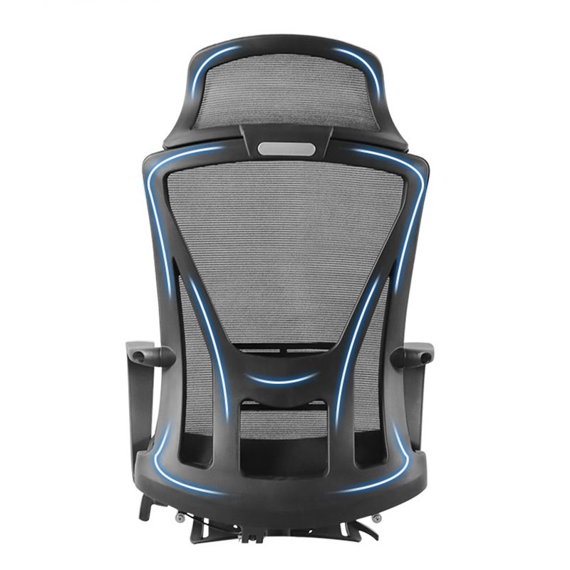 Chaise de bureau coulissante moderne, siège réglable en hauteur, bras fixes, noir, avec roulettes