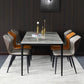 Modern Stone Dining Set 1/4/5/7 Pieces Rectangle Dining Table Set with Wingback Chairs
