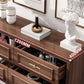16 "W moderne bruine eiken opbergkast dressoir houten opbergkast met laden