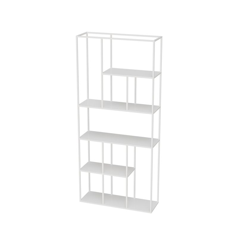 Minimalist Open Metal Etagere Bookcase with Rectangular Shelves Bookcase Clearhalo 'Bookcases' 'Furniture' 'furniture_bookcases' 'kitchen' 'kitchen_bookcases' 'Living Room Furniture' 'Office Furniture' 1200x1200_ea0e4142-7480-4a3d-af33-87f9c722fe30