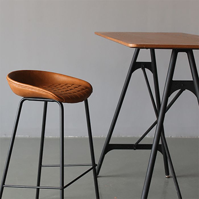 Metal Industrial Dining Room Armless Stool Low Back Bar Stool Clearhalo 'Bar Furniture' 'Bar Stools' 'bar_stools' 'Furniture' 'furniture_bar_stools' 'Kitchen & Dining Furniture' 1200x1200_ea0e4ecb-97c2-408c-8b16-8689d5bd53a6