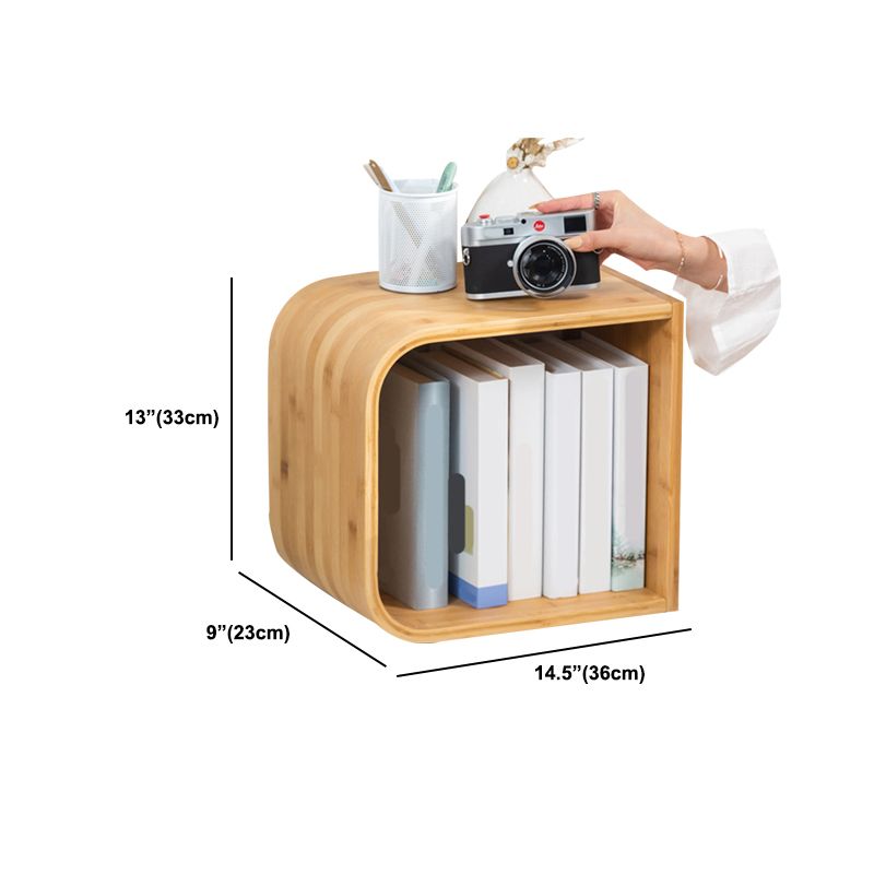 Natural Geometric Bookcase Contemporary Open Back Bamboo Shelf