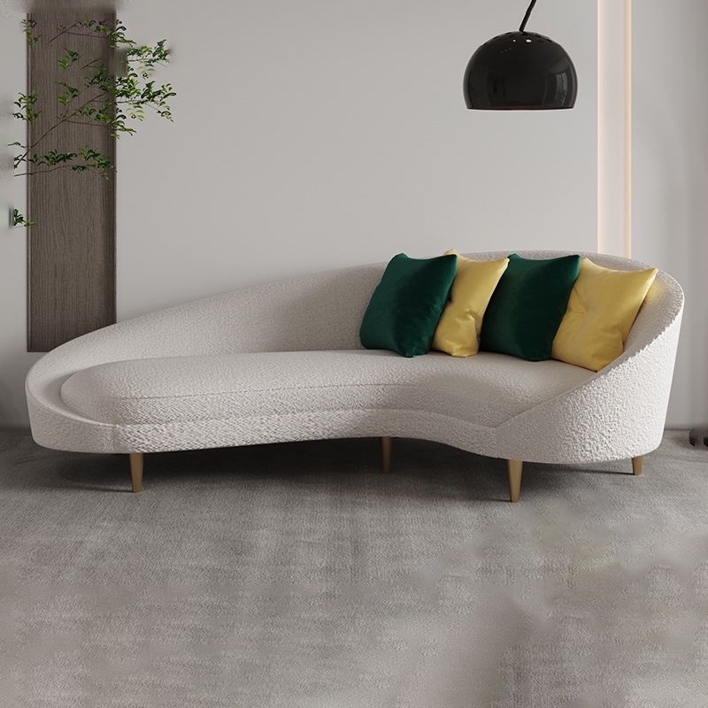 Stoffkrümmungssofa zeitgenössischer, abgerissene Armsofa mit vier Kissen