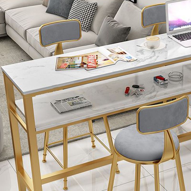 Glam Style Bar Set 1/2/3/5 Pieces Faux Marble Rectangle Counter Set Clearhalo 'Bar Furniture' 'furn' 'furn_home_bar_bar_sets' 'Furniture' 'Home Bars & Bar Sets' 'home_bar_bar_sets' 'Kitchen & Dining Furniture' 1200x1200_ea0ef39b-18c3-4d1e-bd36-b04594603b28