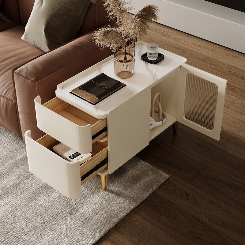 4 Legs End Table Set No Distressing Rectangular Side Table with 2 Drawers Clearhalo 'Coffee & Accent Tables' 'End & Side Tables' 'end_side_tables' 'furn' 'furn_end_side_tables' 'Furniture' 'Living Room Furniture' 1200x1200_ea0fd0df-91b8-4d1c-87ca-d438af8bdfe9