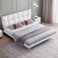 Grey Upholstered Tufted Bed Frame Glam Faux Leather Standard Bed Clearhalo 'Bedroom Furniture' 'Beds' 'furn' 'furn_beds' 'Furniture' 1200x1200_ea10488c-00c0-4f3e-84d2-5cc114e21909