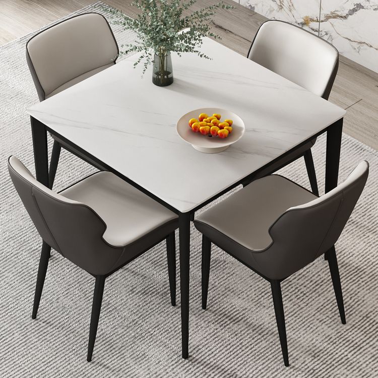Square 4 Legs Table Industrial Style Stone Dinette Table for Dining Room Clearhalo ' dining_table' 'Dining Tables & Seating' 'Dining Tables' 'furn' 'furn_dining_table' 'Furniture' 'furniture_dining_table' 'Kitchen & Dining Furniture' 'kitchen&dining_furn' 'kitchen' 'kitchen_dining_table' 1200x1200_ea10ac84-5bfd-4f3f-a7f6-56e22b731ea7