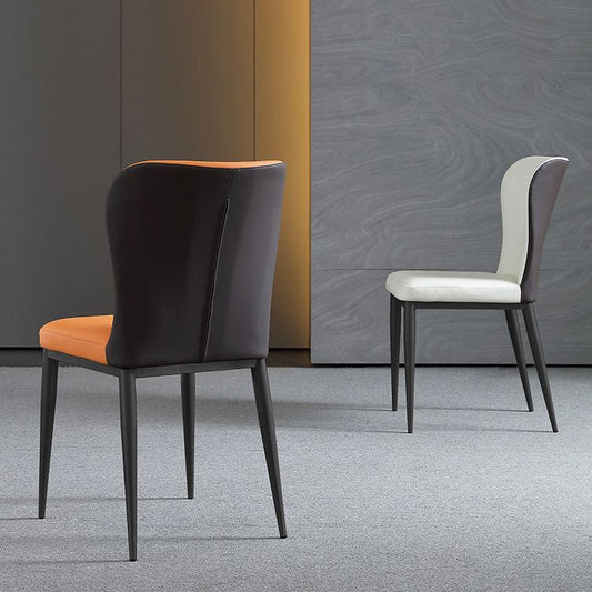 Contemporary Solid Back Dining Side Chairs Leather Dining Side Chair for Kitchen Clearhalo ' kitchen&dining_furn' 'Dining Chairs' 'Dining Tables & Seating' 'dining_chair' 'furn' 'furn_dining_chair' 'Furniture' 'furniture_dining_chair' 'Kitchen & Dining Furniture' 'kitchen' 1200x1200_ea12f036-28d5-4ecc-818a-41683bbd5a77