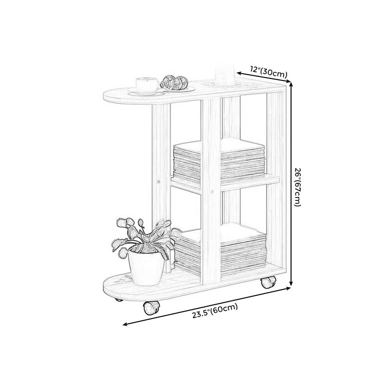 Wooden Craft Wood-based Panel with Wheel Base in Black/wood Color Side Table Clearhalo 'Coffee & Accent Tables' 'End & Side Tables' 'end_side_table' 'end_side_tables' 'furn' 'furn_end_side_tables' 'Furniture' 'furniture_end_side_table' 'Living Room Furniture' 1200x1200_ea15f7c9-6878-4f74-b6e2-ec4fc70cec2b