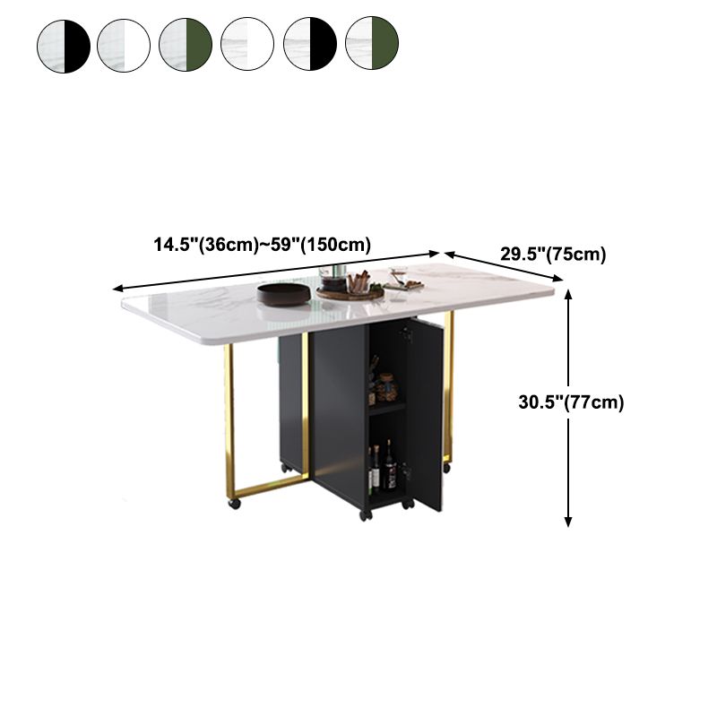 Contemporary Style Dining Table Folding Dining Site Table,59"L x 29.5"W x 29.5"H Clearhalo 'Dining Tables & Seating' 'Dining Tables' 'dining_table' 'furn' 'furn_dining_table' 'Furniture' 'furniture_dining_table' 'Kitchen & Dining Furniture' 'kitchen' 'kitchen_dining_table' 1200x1200_ea162b68-7aec-464b-a5aa-0cce5aa40a63
