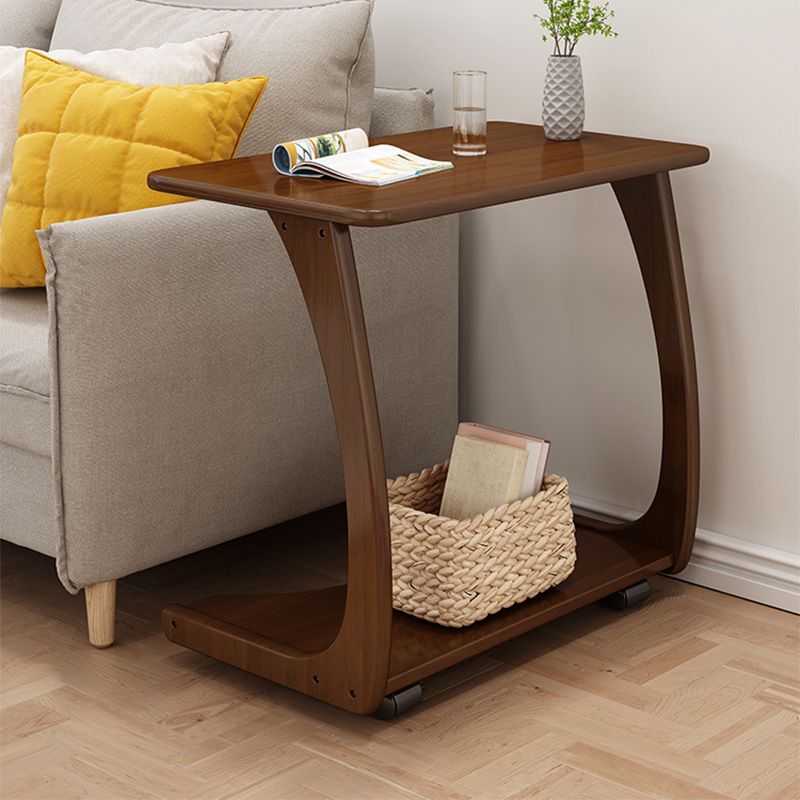 Tavolo laterale Nordico C Tavolino rettangolare in legno massiccio per soggiorno