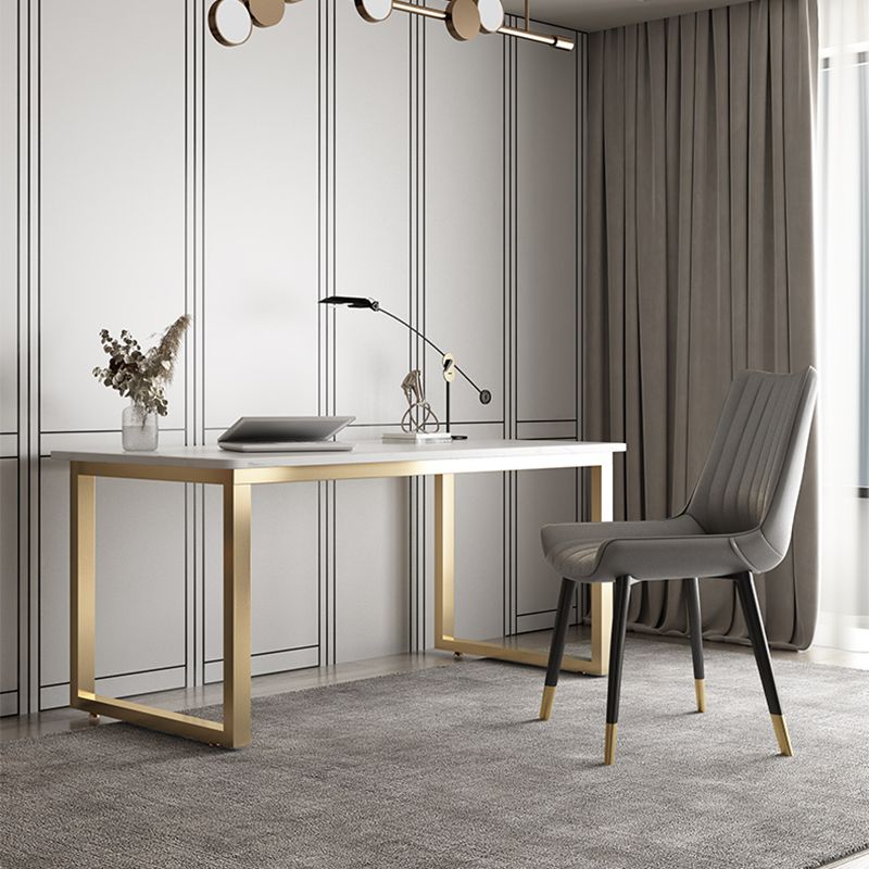 Bureau de bureau d'écriture rectangulaire Glam Bureau avec des jambes en métal