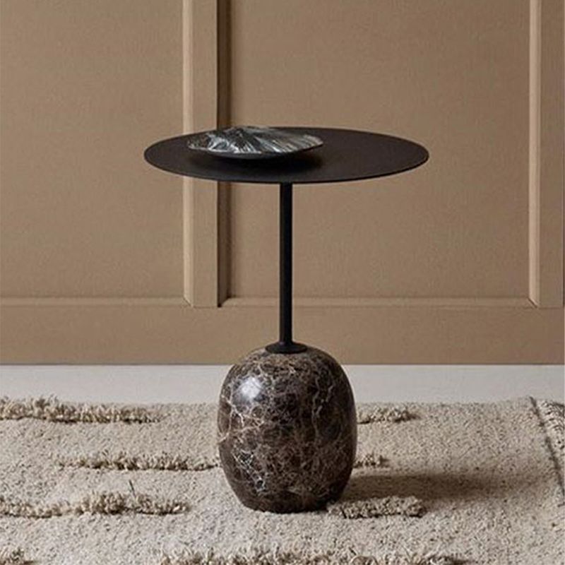 Pedestal Round Side Table Mid-Century Metal Sofa Corner Table Clearhalo 'Coffee & Accent Tables' 'End & Side Tables' 'end_side_tables' 'furn' 'furn_end_side_tables' 'Furniture' 'Living Room Furniture' 1200x1200_ea179fc2-c867-44f9-bbe9-0ce90de459c1