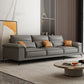 Square Arm Grey Cushion Back Contemporary Faux Leather Living Room Sofa Clearhalo 'furn' 'furn_sectionals' 'Furniture' 'furniture_sectionals' 'kitchen' 'kitchen_sectionals' 'Living Room Furniture' 'Sectionals' 1200x1200_ea17ae21-9fec-4800-875f-f4cb0fcb8513