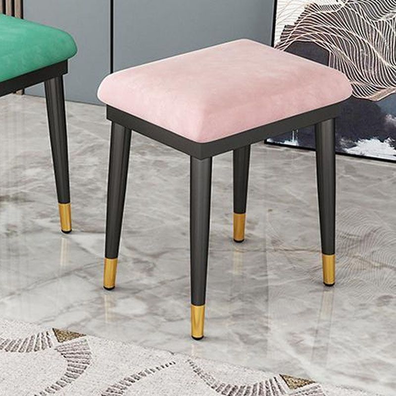 Glam Ottoman Velvet Upholstered Solid Color Square Ottoman with Metal Legs Clearhalo 'furn' 'furn_ottomans_poufs' 'Furniture' 'Living Room Furniture' 'Ottomans & Poufs' 'ottomans_poufs' 1200x1200_ea196c0b-d80e-4f92-af27-20bcfae09d17