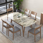 Sintered Stone Top Rectangle Table for Restaurant Modern Dining Table with Ash Wood 4 Legs