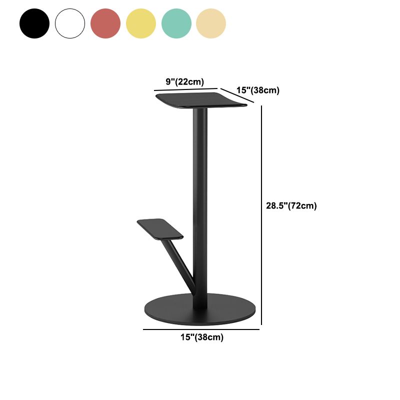 Metal Backless Counter Stool Modern Indoor Bar Stool with Footrest