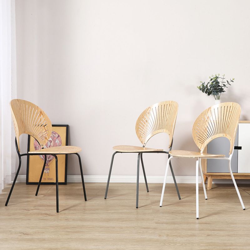Contemporary Style Metal Chairs Open Back Dining Side Chair (Set of 4) Clearhalo ' kitchen&dining_furn' 'Dining Chairs' 'Dining Tables & Seating' 'dining_chair' 'furn' 'furn_dining_chair' 'Furniture' 'furniture_dining_chair' 'Kitchen & Dining Furniture' 'kitchen' 1200x1200_ea1af98d-2a7a-4c26-930f-a61f3b43a5e5