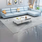 Contemporary Sectional Faux Leather Sofa Sectional with Flared Arm