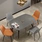 Round Extendable Dining Table Modern Stone Tabletop with Solid Wood Legs Clearhalo 'Dining Tables & Seating' 'Dining Tables' 'dining_table' 'furn' 'furn_dining_table' 'Furniture' 'Kitchen & Dining Furniture' 1200x1200_ea1c99fb-957a-408e-9716-9b9e1aabef3d