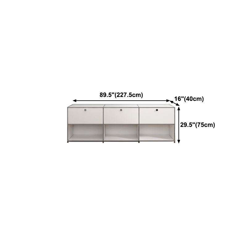 Sideboard in metallo moderno in metallo bianco sideboard da pranzo con spazio
