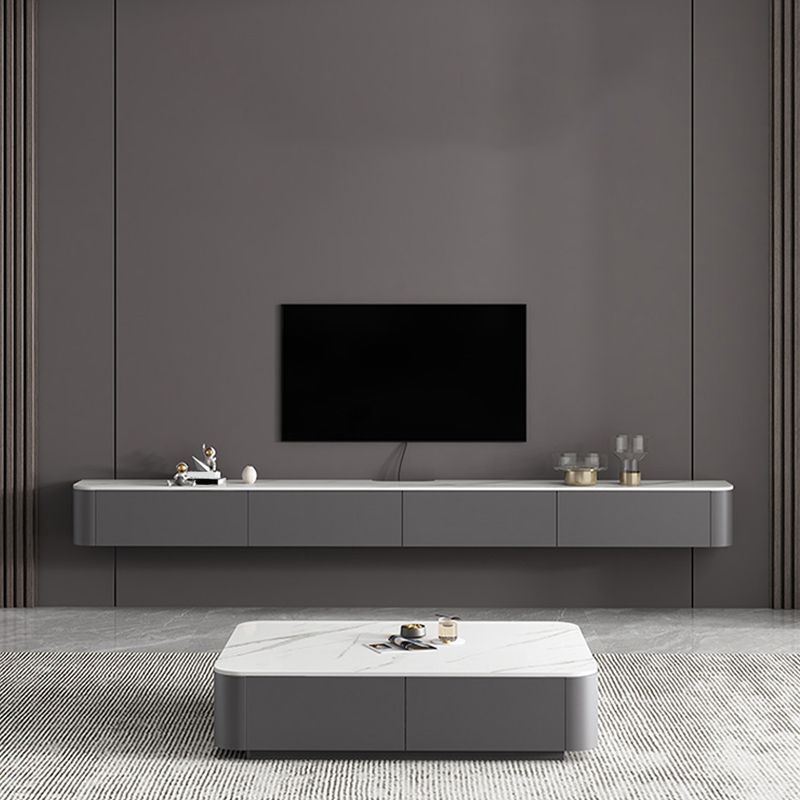 Console de support de rangement fermée, Console multimédia TV en pierre pour salon