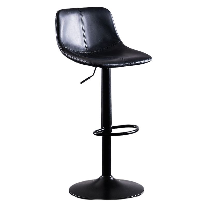 Industrial Bar and Counter Stool Low Back Stool with Pedestal Base in Black Clearhalo 'Bar Furniture' 'Bar Stools' 'bar_stools' 'furn' 'furn_bar_stools' 'Furniture' 'furniture_bar_stools' 'Kitchen & Dining Furniture' 1200x1200_ea1e52a6-857a-4089-bf16-4e6f91efc3ec