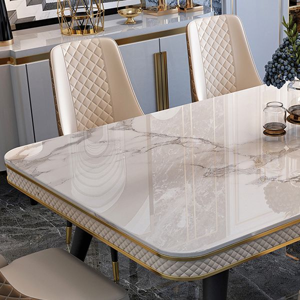 Sintered Stone Dining Table Luxury Style 4 Legs Base Table for Dining Room Clearhalo ' dining_table' 'Dining Tables & Seating' 'Dining Tables' 'furn' 'furn_dining_table' 'Furniture' 'furniture_dining_table' 'Kitchen & Dining Furniture' 'kitchen&dining_furn' 'kitchen' 'kitchen_dining_table' 1200x1200_ea1fbc3e-8237-40c7-8d0f-83c3b3c31770