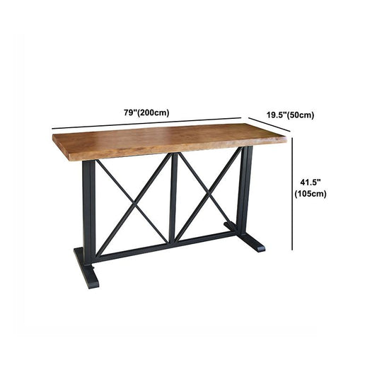 工業用バーテーブルセット1/5ピース長方形の松の木材カウンターテーブルバー用のスツール付き