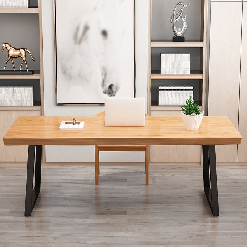 Solid Wood Top Dining Table Industrial Rectangle Table with Sled Base Clearhalo ' dining_table' 'Dining Tables & Seating' 'Dining Tables' 'furn' 'furn_dining_table' 'Furniture' 'furniture_dining_table' 'Kitchen & Dining Furniture' 'kitchen&dining_furn' 'kitchen' 'kitchen_dining_table' 1200x1200_ea1fdba6-1f58-4642-a0a7-05bd1cd8191a