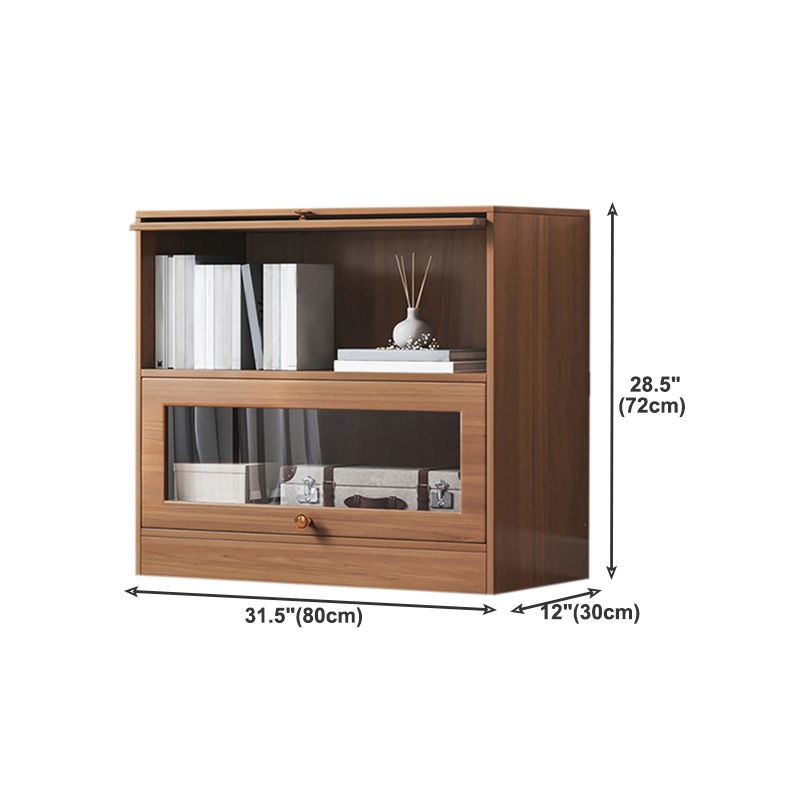 Contemporary Barrister Brown Bookshelf Engineered Wood Closed Back Shelf with Door Clearhalo 'Bookcases' 'furn' 'furn_bookcases' 'Furniture' 'furniture_bookcases' 'kitchen' 'kitchen_bookcases' 'Living Room Furniture' 'Office Furniture' 1200x1200_ea200c25-5002-4017-910d-269f55d09359