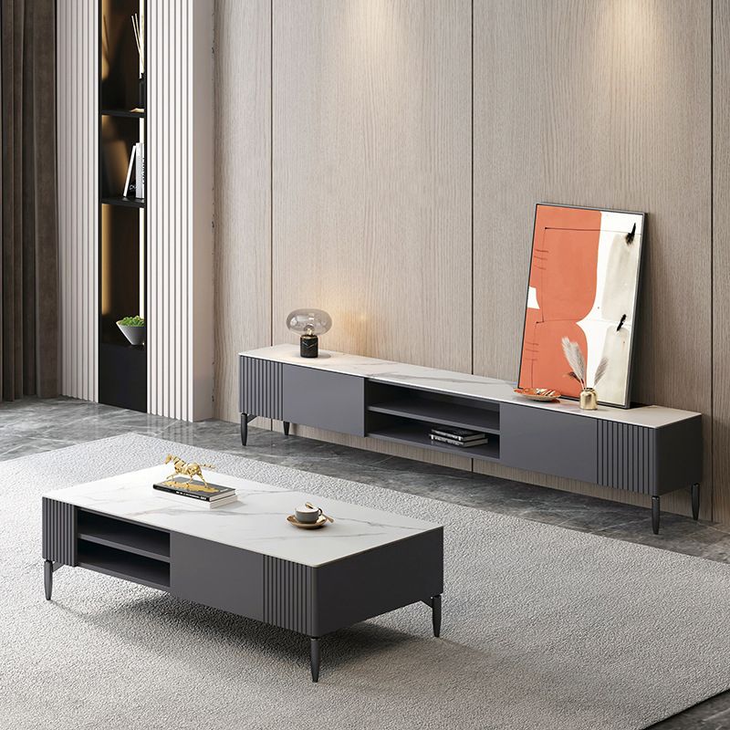 Contemporary TV Stand Stone Marble Top TV Cabinet with Splayed Legs Clearhalo 'furn' 'furn_tv_stands_entertainment_centers' 'Furniture' 'Living Room Furniture' 'TV Stands & Entertainment Centers' 'TV Stands & Media Storage Furniture' 'tv_stands_entertainment_centers' 1200x1200_ea21731a-88e0-4ee9-9633-9332b0bee37d