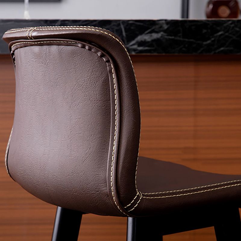Contemporary Leather Solid Wood Barstools Bristol Bar Stool with Low Back Clearhalo 'Bar Furniture' 'Bar Stools' 'bar_stools' 'furn' 'furn_bar_stools' 'furniture_bar_stools' 'Kitchen & Dining Furniture' 'kitchen&dining_furn' 'kitchen' 'kitchen_furn' Furniture' 1200x1200_ea221371-2385-48ef-8633-e9eed8928cb3